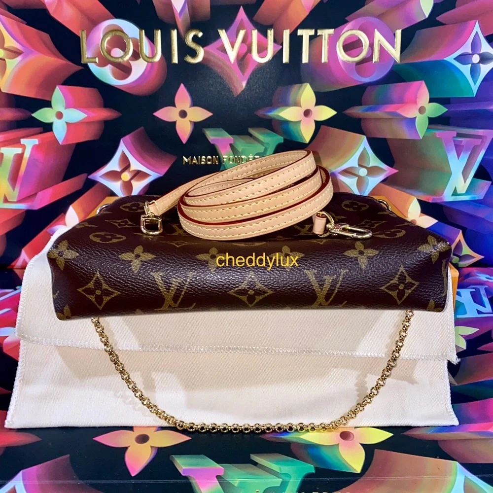 🍎🍎🍎Authentic Louis Vuitton Pallas Clutch Crossbody Bag in Monogram